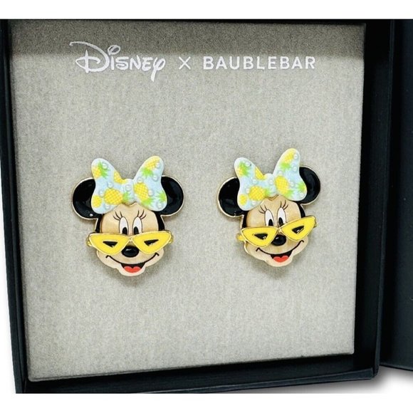Baublebar Disney Minnie Mouse Earrings Pineapple Bows Sunglasses - Picture 1 of 4